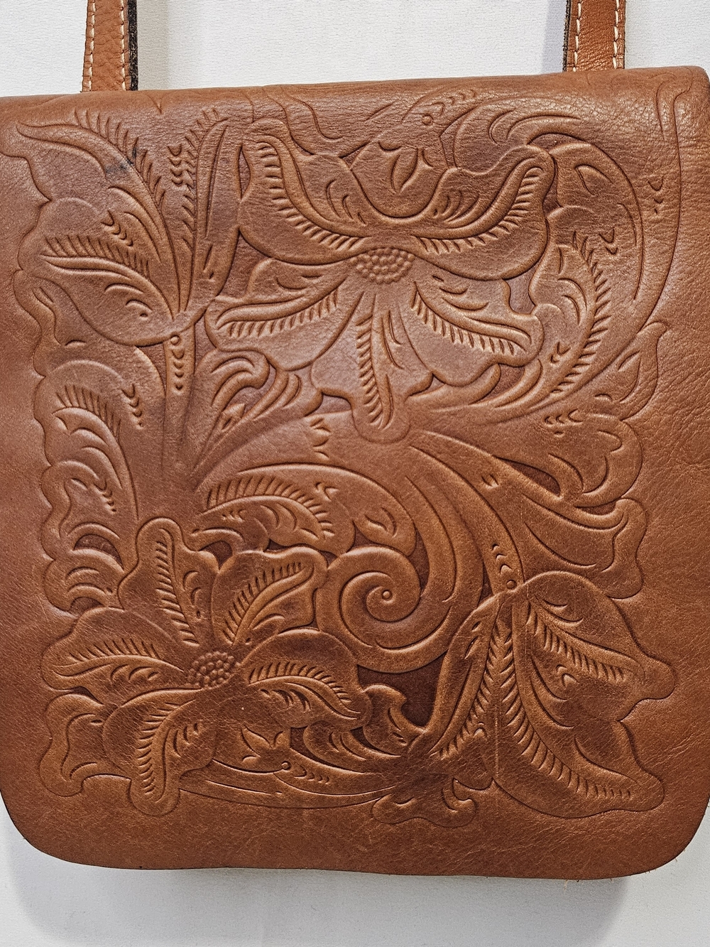 Patricia Nash Granada Crossbody Tooled Italian Leather Bag Purse Vintage Inspire